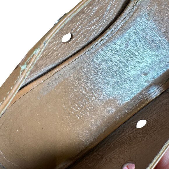 Hermès Olbia Clous de Selle Leather Ballet Flats Brown Size 38 - Picture 11 of 11